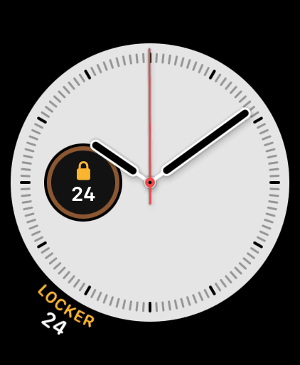 LockedIn complication previews for Apple Watch faces.